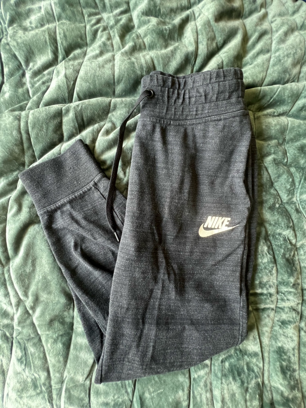 Nike Charcoal Heather Sweat Joggers with White Swoosh